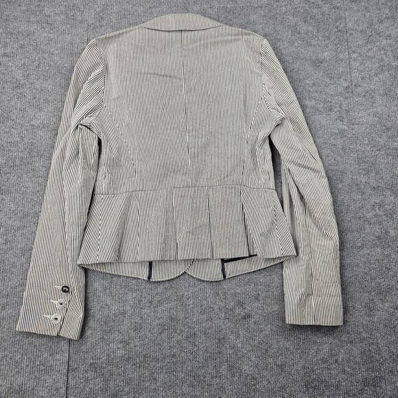 Sandro Blazer Womens Small Navy Career Cotton Two Button Jacket Pinstripe Preppy - Picture 9 of 9